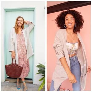 NWT Donni Beige Striped Cardigan